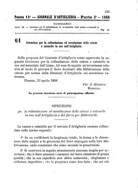 Giornale di artiglieria e genio. Parte 1., Ufficiale