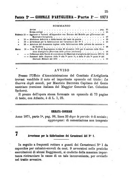 Giornale di artiglieria e genio. Parte 1., Ufficiale