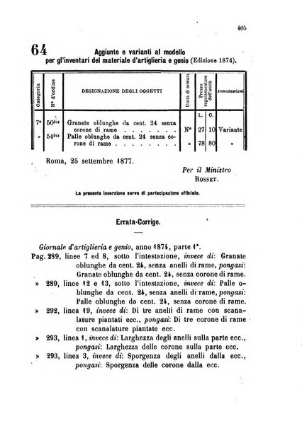 Giornale di artiglieria e genio. Parte 1., Ufficiale