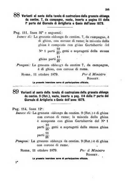 Giornale di artiglieria e genio. Parte 1., Ufficiale