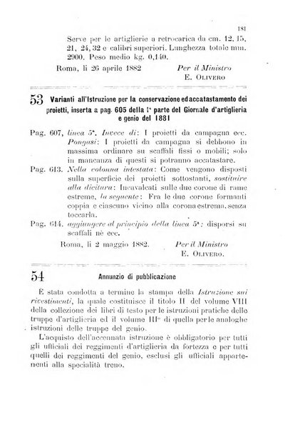 Giornale di artiglieria e genio. Parte 1., Ufficiale