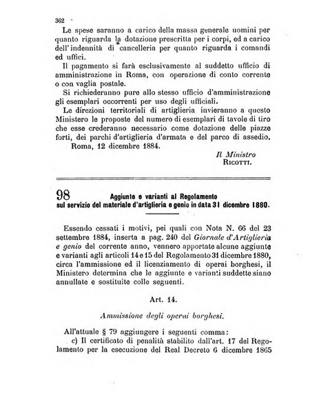 Giornale di artiglieria e genio. Parte 1., Ufficiale