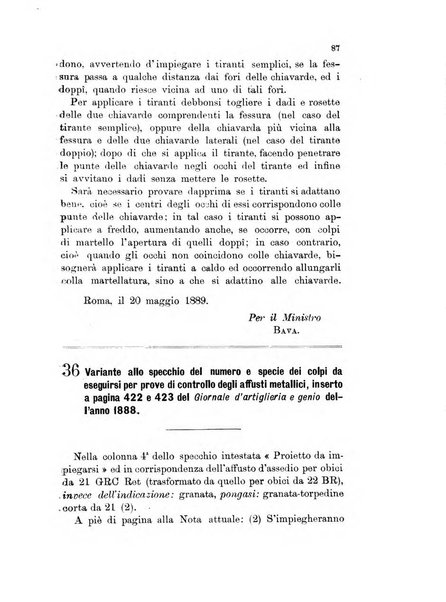 Giornale di artiglieria e genio. Parte 1., Ufficiale