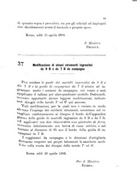 Giornale di artiglieria e genio. Parte 1., Ufficiale