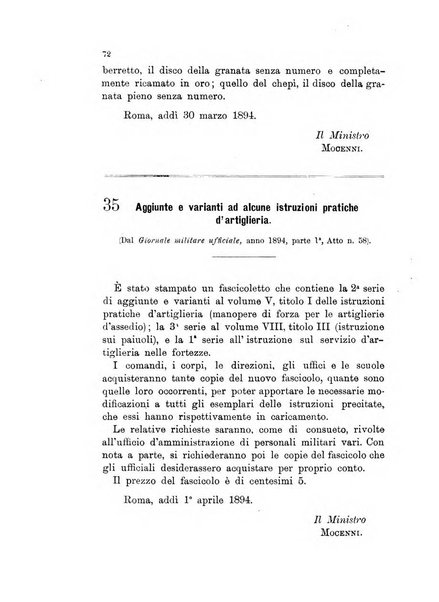 Giornale di artiglieria e genio. Parte 1., Ufficiale