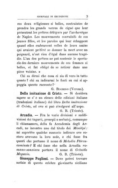 Giornale di erudizione corrispondenza letteraria, artistica e scientifica