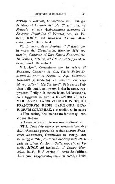 Giornale di erudizione corrispondenza letteraria, artistica e scientifica