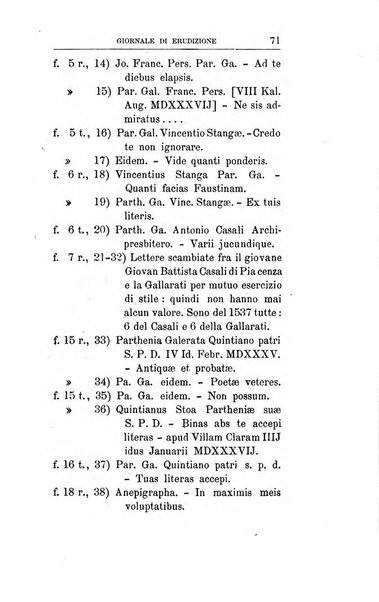 Giornale di erudizione corrispondenza letteraria, artistica e scientifica