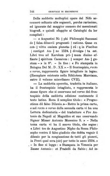 Giornale di erudizione corrispondenza letteraria, artistica e scientifica