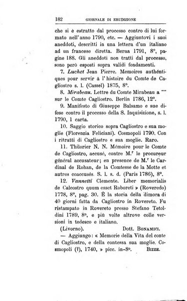 Giornale di erudizione corrispondenza letteraria, artistica e scientifica