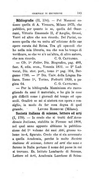 Giornale di erudizione corrispondenza letteraria, artistica e scientifica