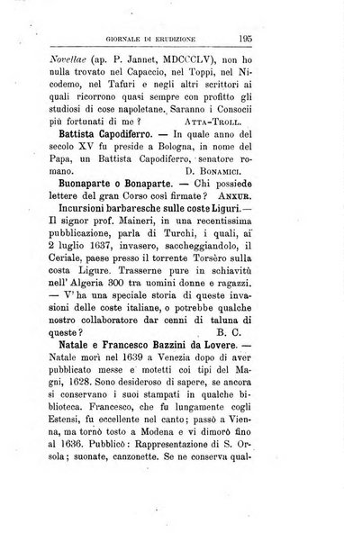 Giornale di erudizione corrispondenza letteraria, artistica e scientifica