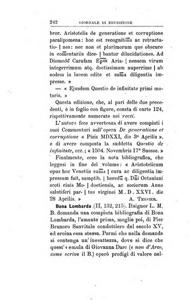 Giornale di erudizione corrispondenza letteraria, artistica e scientifica