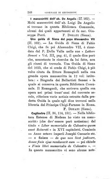 Giornale di erudizione corrispondenza letteraria, artistica e scientifica