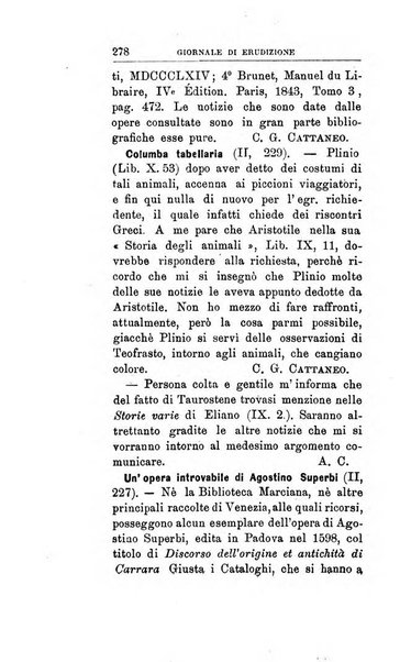 Giornale di erudizione corrispondenza letteraria, artistica e scientifica