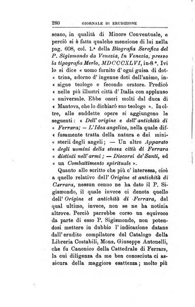 Giornale di erudizione corrispondenza letteraria, artistica e scientifica