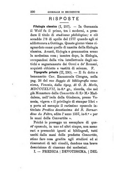 Giornale di erudizione corrispondenza letteraria, artistica e scientifica