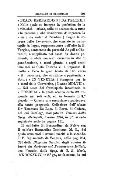 Giornale di erudizione corrispondenza letteraria, artistica e scientifica