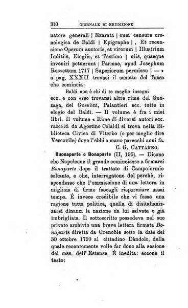 Giornale di erudizione corrispondenza letteraria, artistica e scientifica