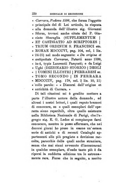 Giornale di erudizione corrispondenza letteraria, artistica e scientifica