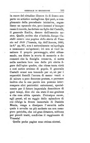 Giornale di erudizione corrispondenza letteraria, artistica e scientifica