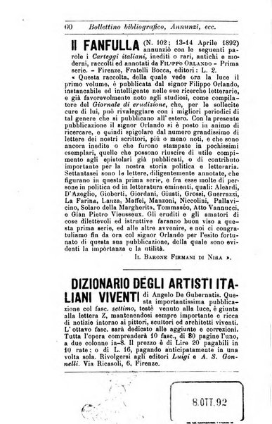 Giornale di erudizione corrispondenza letteraria, artistica e scientifica