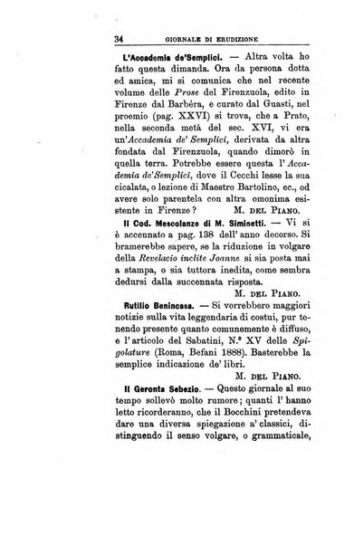 Giornale di erudizione corrispondenza letteraria, artistica e scientifica