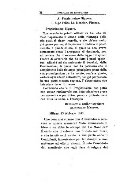 Giornale di erudizione corrispondenza letteraria, artistica e scientifica