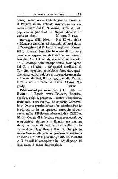 Giornale di erudizione corrispondenza letteraria, artistica e scientifica