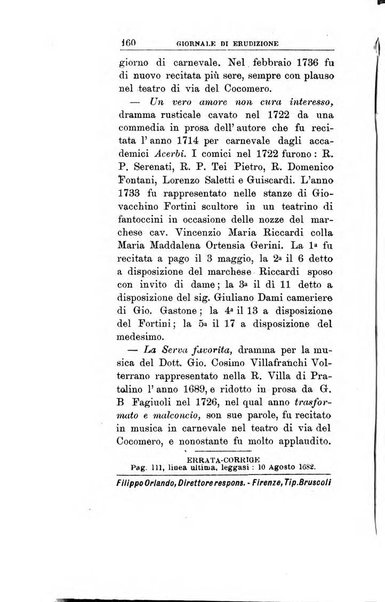 Giornale di erudizione corrispondenza letteraria, artistica e scientifica