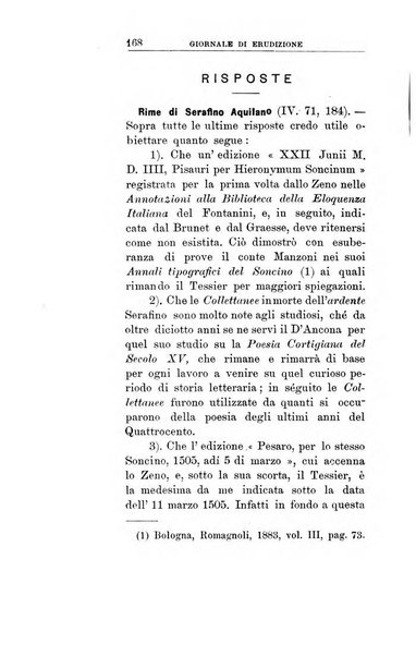 Giornale di erudizione corrispondenza letteraria, artistica e scientifica