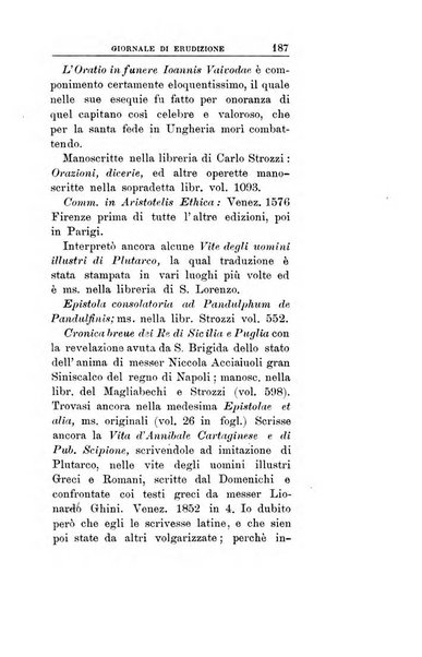 Giornale di erudizione corrispondenza letteraria, artistica e scientifica