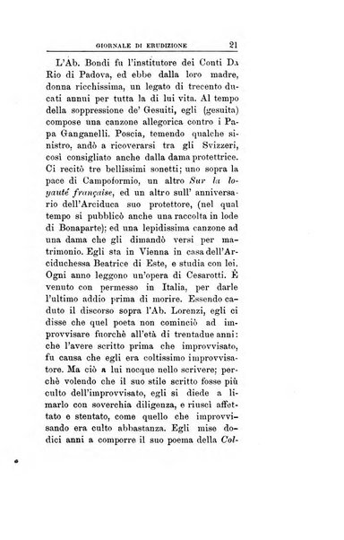 Giornale di erudizione corrispondenza letteraria, artistica e scientifica