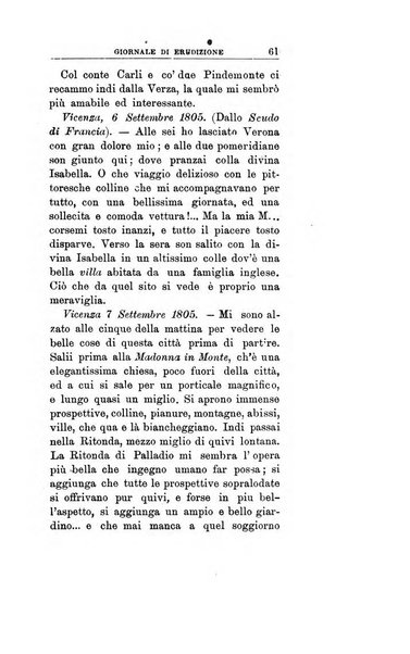 Giornale di erudizione corrispondenza letteraria, artistica e scientifica