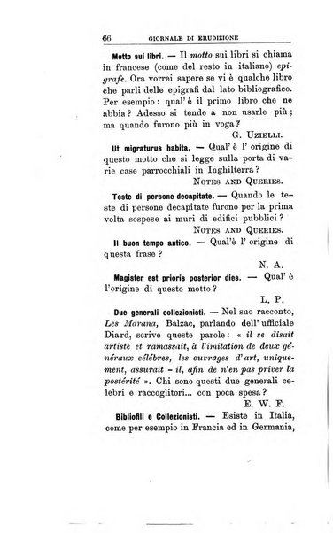 Giornale di erudizione corrispondenza letteraria, artistica e scientifica