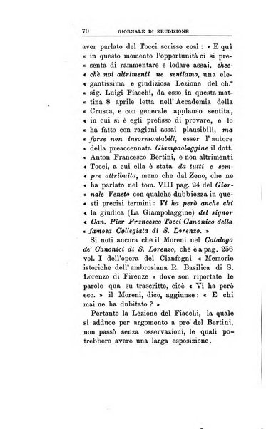 Giornale di erudizione corrispondenza letteraria, artistica e scientifica