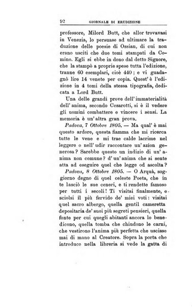 Giornale di erudizione corrispondenza letteraria, artistica e scientifica