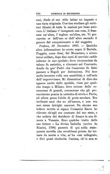 Giornale di erudizione corrispondenza letteraria, artistica e scientifica