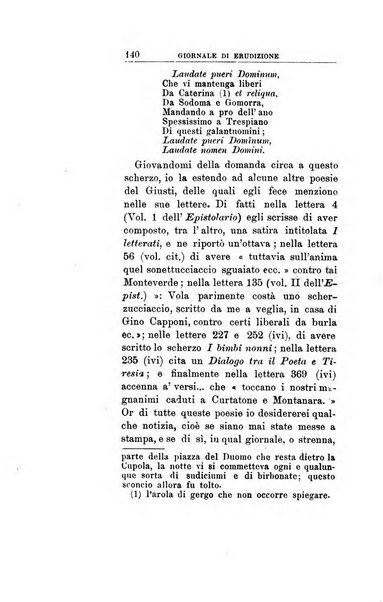 Giornale di erudizione corrispondenza letteraria, artistica e scientifica