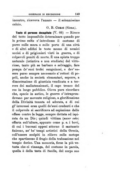 Giornale di erudizione corrispondenza letteraria, artistica e scientifica