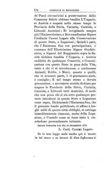 Giornale di erudizione corrispondenza letteraria, artistica e scientifica