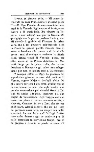 Giornale di erudizione corrispondenza letteraria, artistica e scientifica