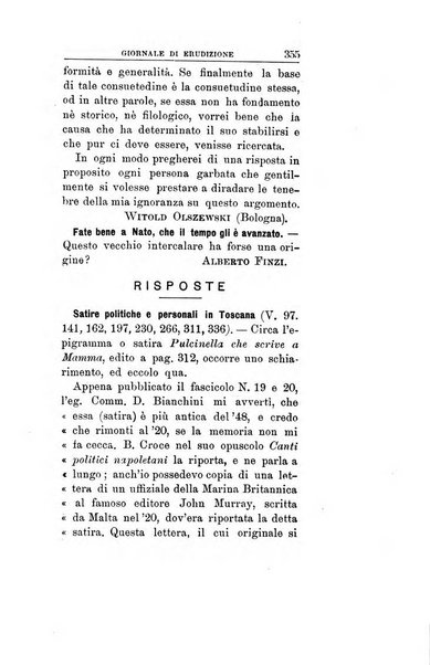 Giornale di erudizione corrispondenza letteraria, artistica e scientifica