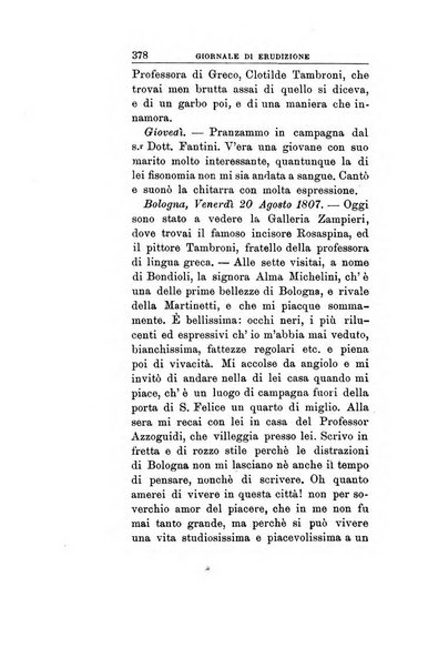 Giornale di erudizione corrispondenza letteraria, artistica e scientifica