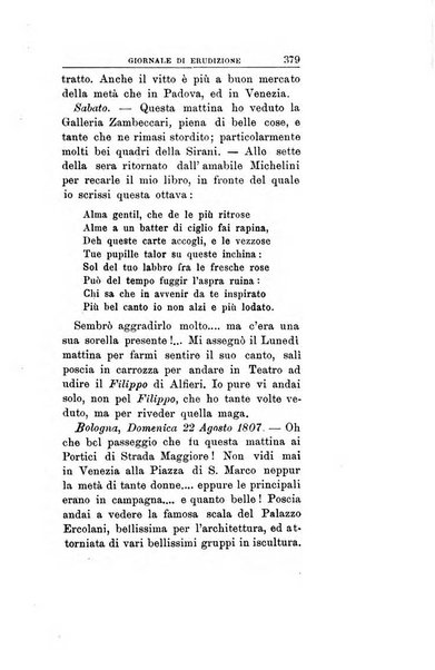 Giornale di erudizione corrispondenza letteraria, artistica e scientifica