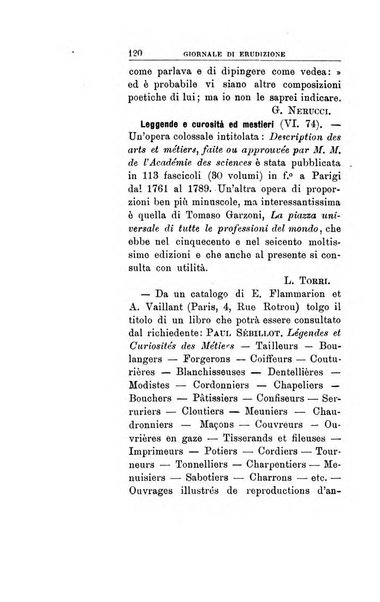 Giornale di erudizione corrispondenza letteraria, artistica e scientifica