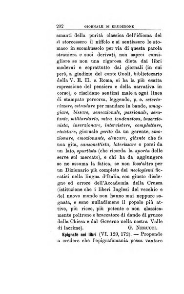 Giornale di erudizione corrispondenza letteraria, artistica e scientifica