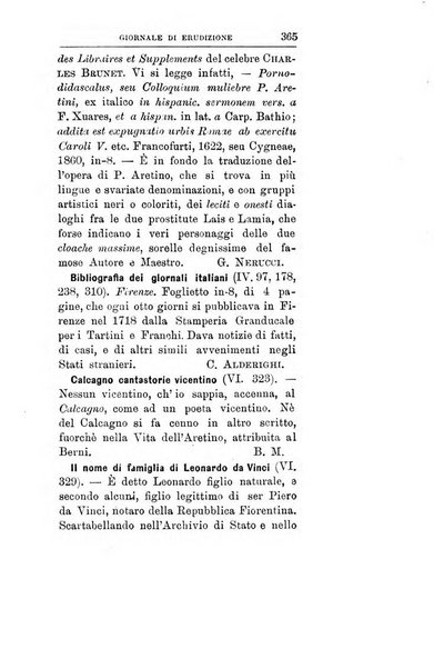 Giornale di erudizione corrispondenza letteraria, artistica e scientifica