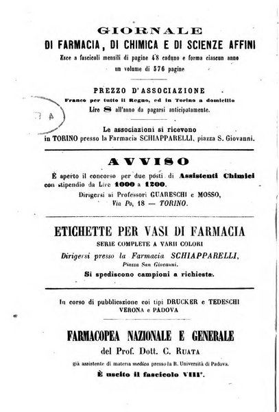 Giornale di farmacia, di chimica e di scienze affini