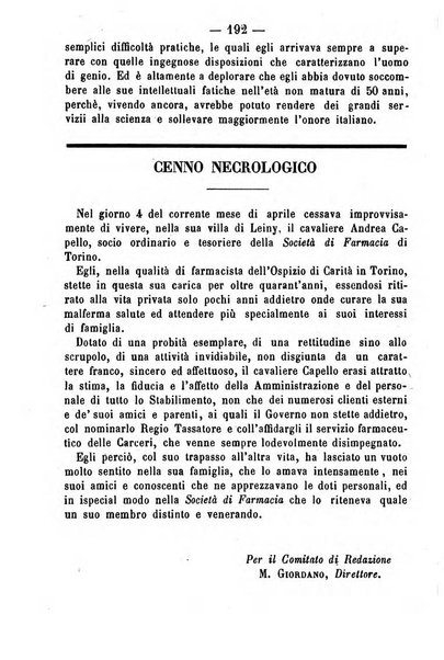 Giornale di farmacia, di chimica e di scienze affini